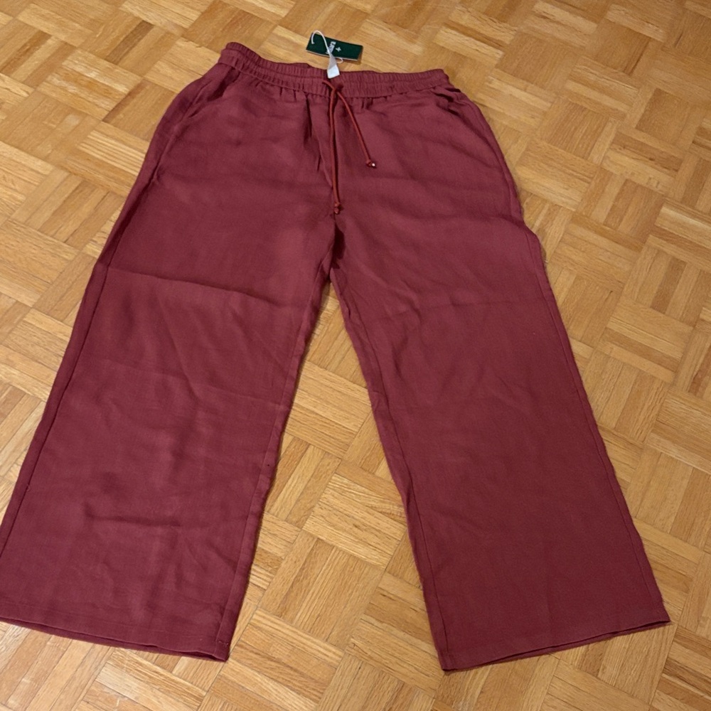 Halara Casual Maroon Wide-Leg Pants